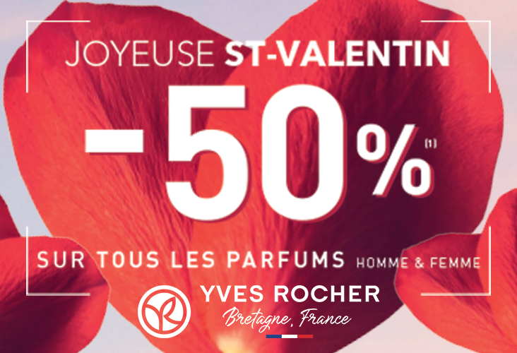 -50% sur les parfums Yves Rocher pour votre moitié !