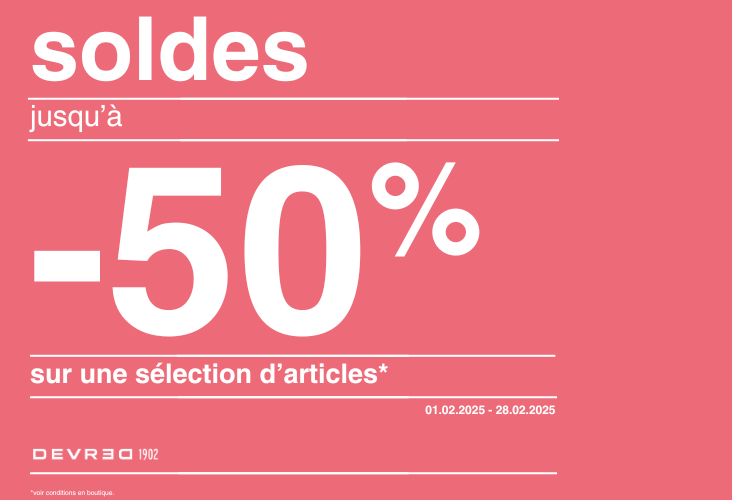 📢 SOLDES CHEZ DEVRED : Jusqu’à -50% ! 🎉