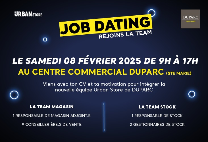 TON FUTUR JOB T'ATTEND A DUPARC SAINTE MARIE !