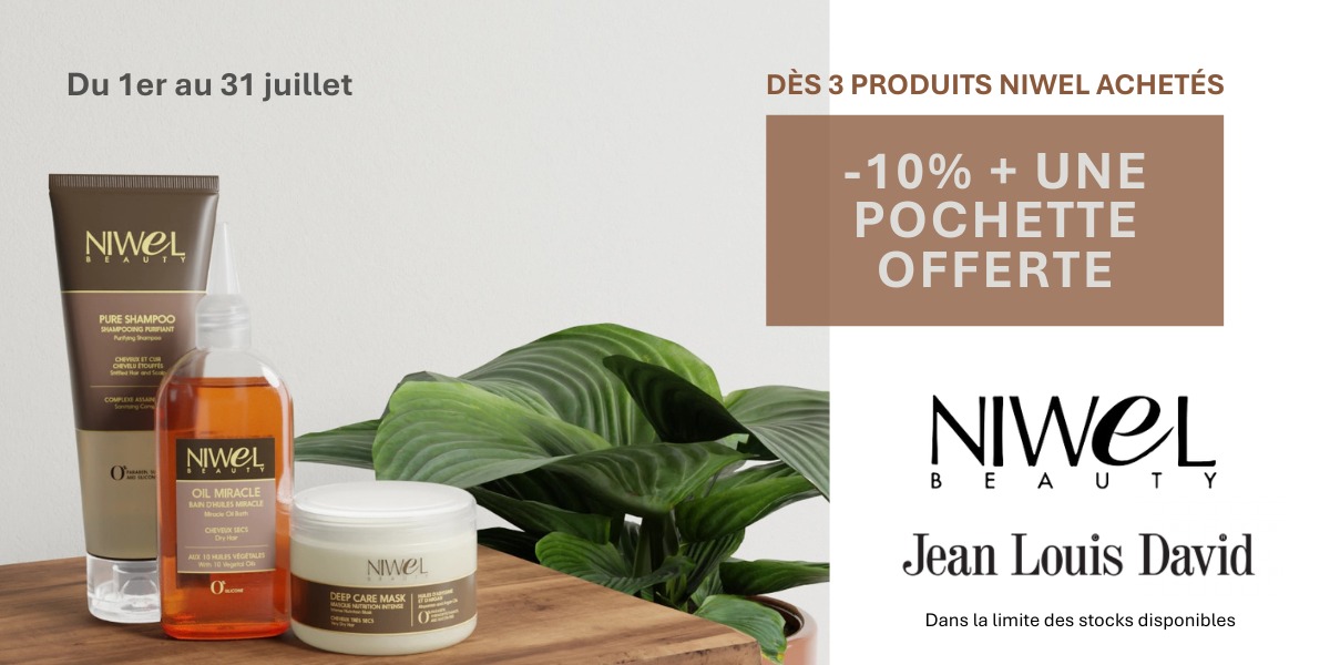  Offre Niwel : -10% dès 3 produits achetés + une pochette Beauty offerte !