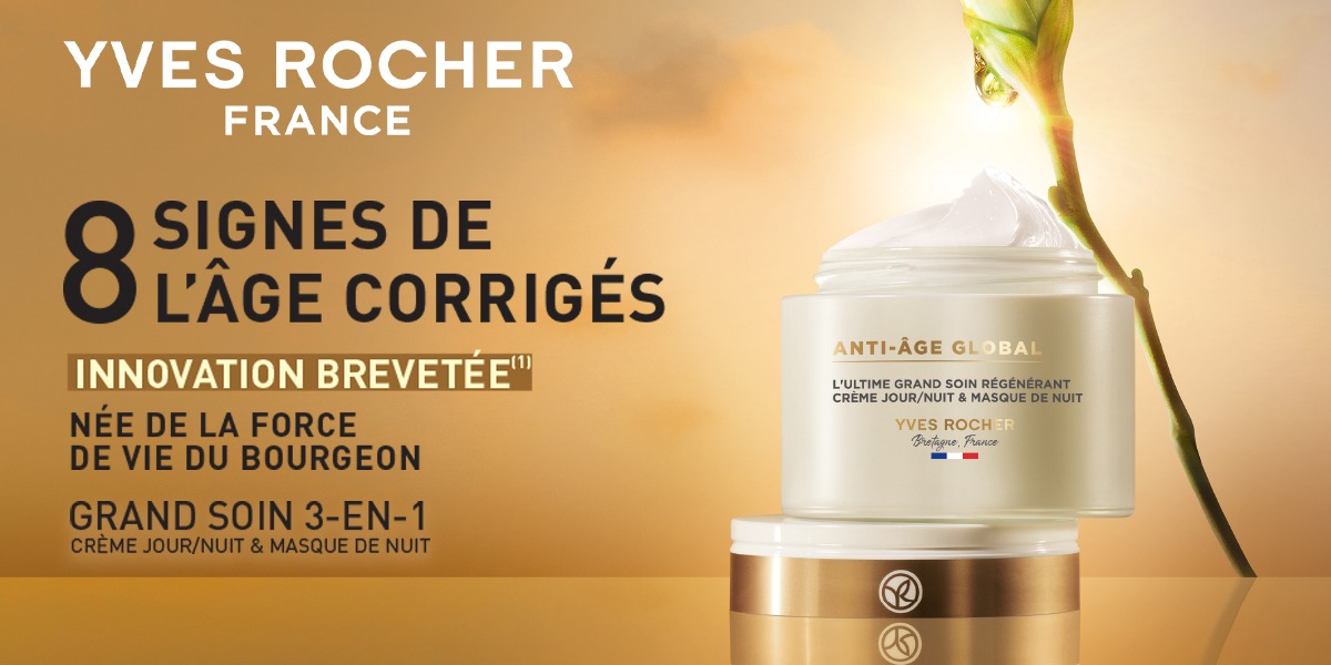✨ Anti-Âge Global Yves Rocher – Corrige 8 signes de l’âge avec notre soin 3-en-1