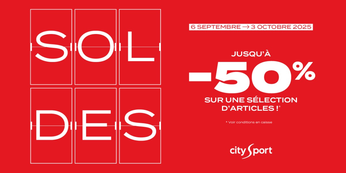 Soldes City Sport : jusqu’à -50% du 6 septembre au 3 octobre ! 🏋️